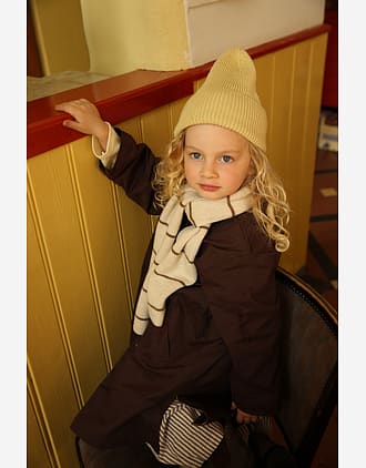 Ull Beanie barn - 100% Merino, Ubehandlet - Rib Lue Fonzie