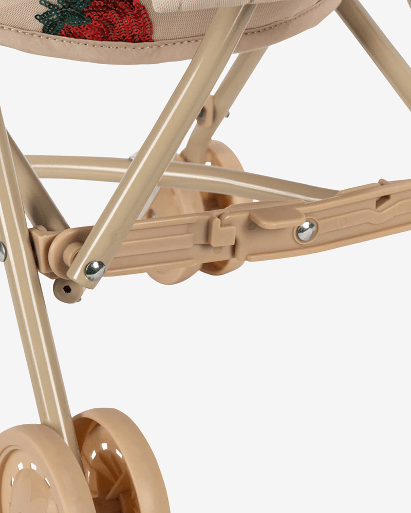 Dukkevogn m/ Glitrende Paljetter - Trille m/ Stelleveske | Tulle Doll Stroller