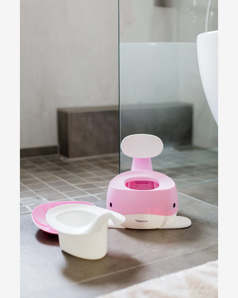 Pottestol Hval m/ Høy Ryggstøtte - Sklisikker og Enkel å Rengjøre