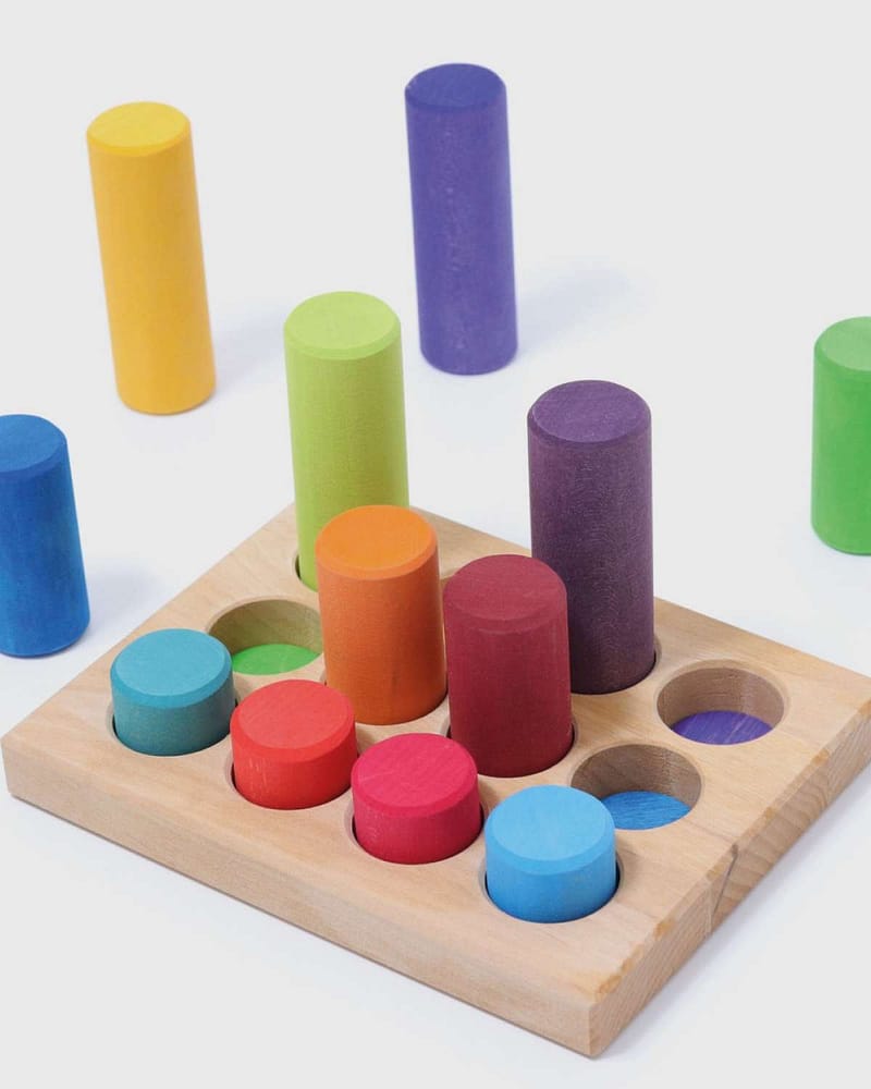 Putte- og Stableleke - Regnbue, 12deler | Stacking Game Rollers