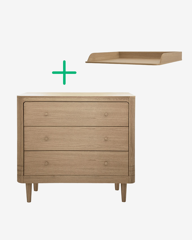Kommode med Stelleplate, 100% Tre | Nature Dresser + Changing Unit