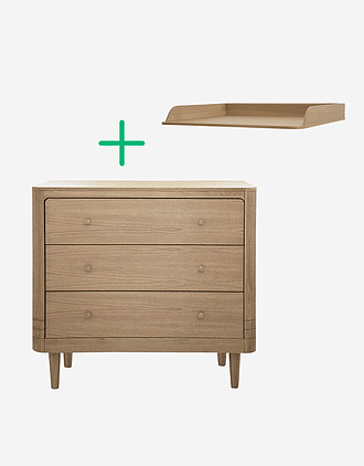Kommode med Stelleplate, 100% Tre | Nature Dresser + Changing Unit