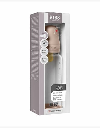 BIBS Tåteflaske i Glass med silikonbunn | Komplett Sett - 240ml