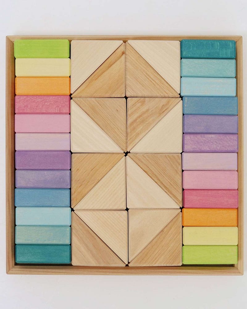 Byggesett "To-av-Hver" - 40 klosser - Bygge, pusle, sortere | Pastel Duo