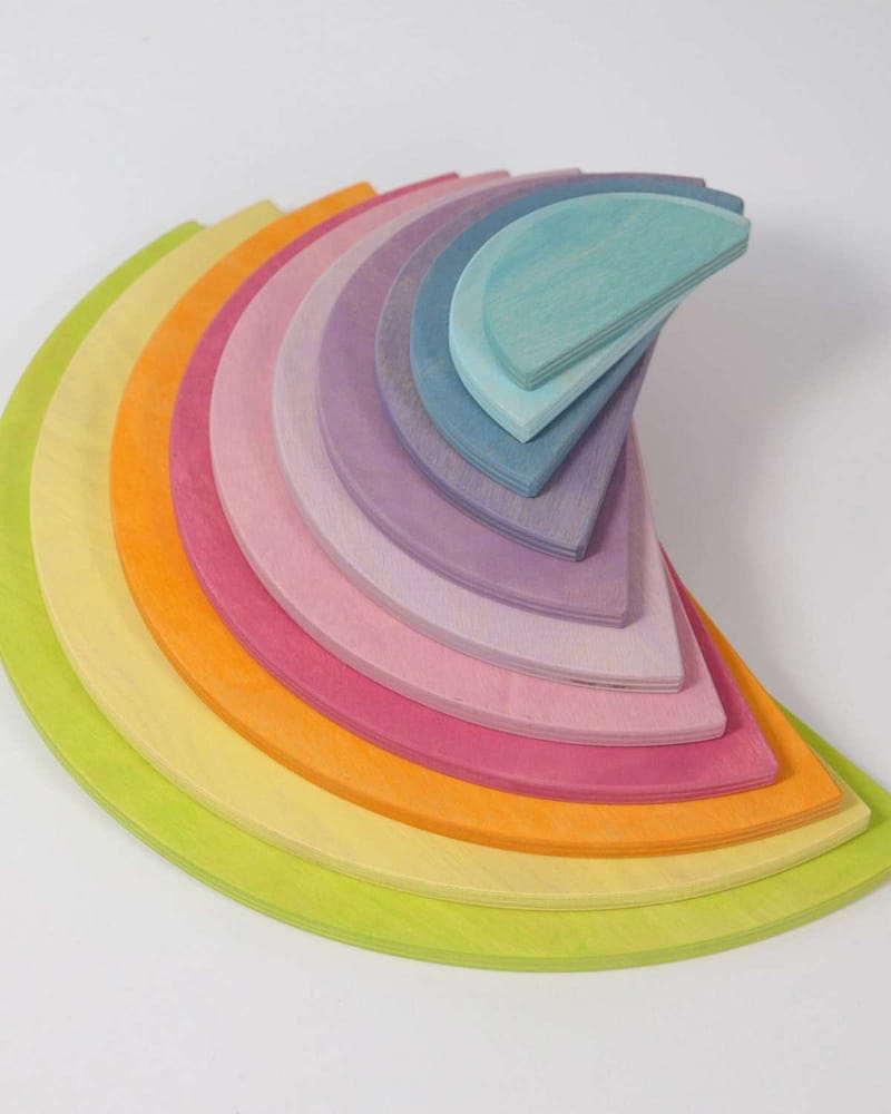 Regnbue Halvsirkel-plater - Stableleke i Tre | Montessori Leker