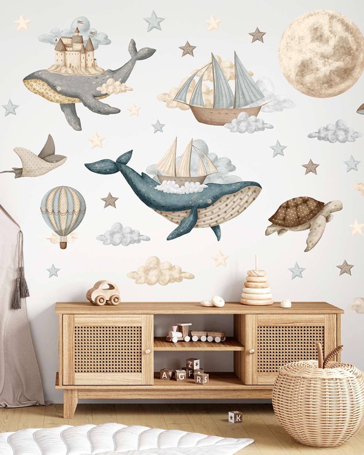 Wallstickers “Drømmeland” Sett 48pk | ØKO Veggklistremerker Barnerom