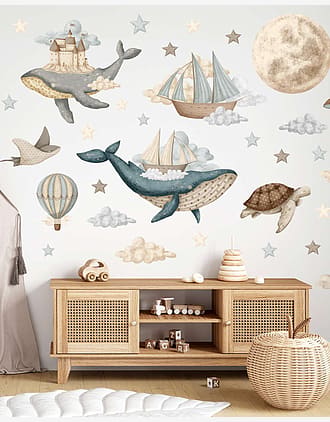 Wallstickers "Drømmeland" Sett 48pk | ØKO Veggklistremerker Barnerom