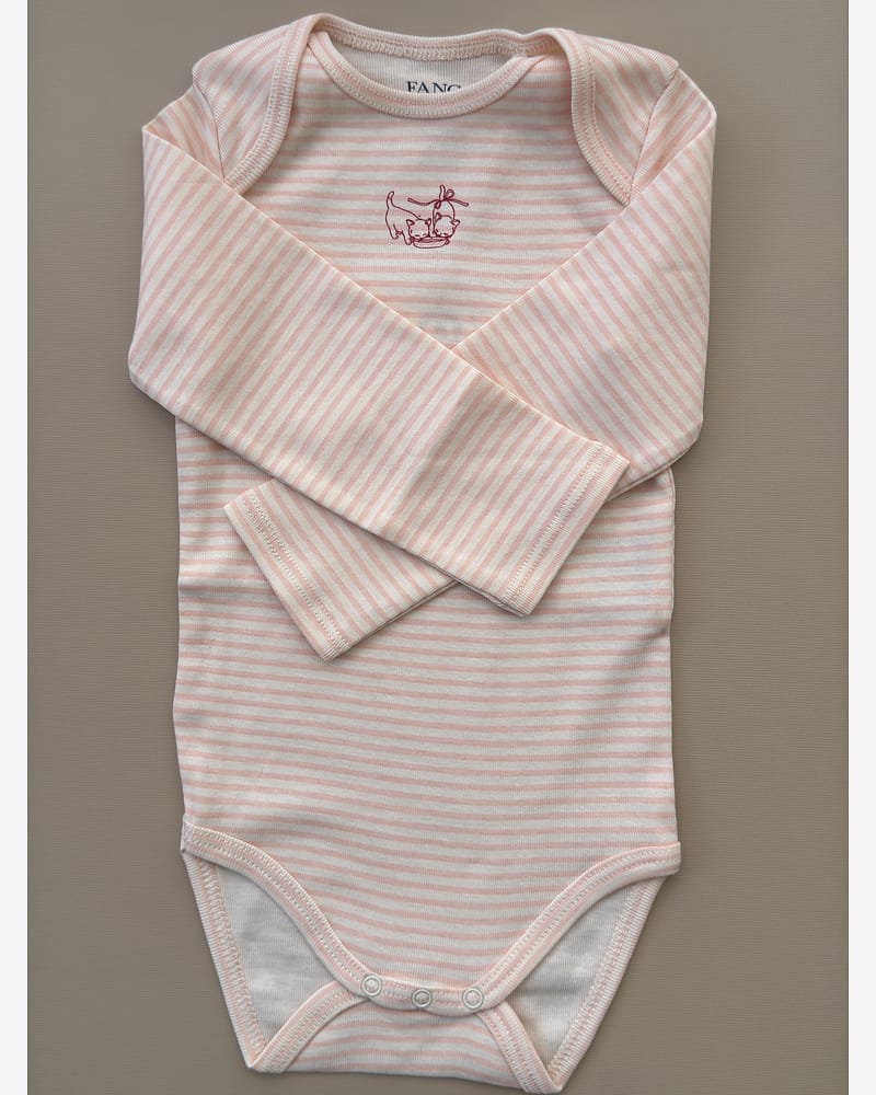 Body m/ Konvolutt Hals - 100% Øko Bomull | Fio Stripe LS Body