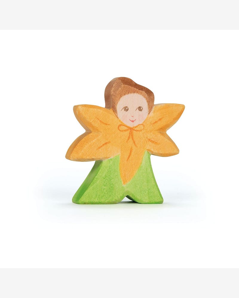 Blåmsterbarn - Håndlaget Trefigur | Flower Child Calendula