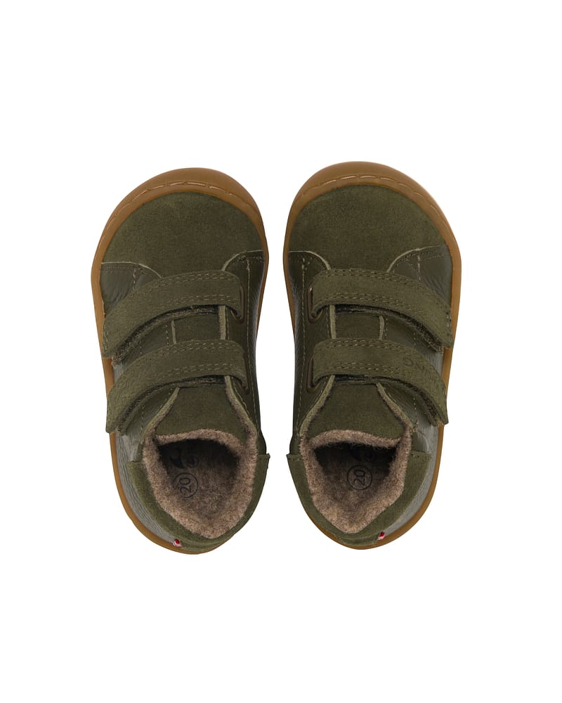 Viking Barfotsko i Skinn m/ Fôr i Filtet Ull - Gode Første Sko | Alv Rena Barefoot Warm 2V