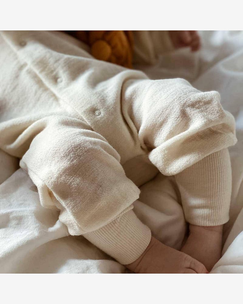 Pysjamas uten Føtter i ullfrotte - ubehandlet ull