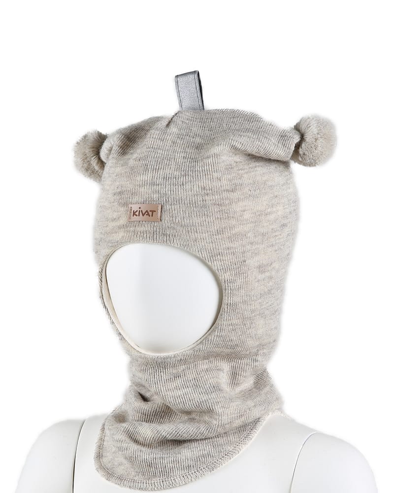 Balaclava Ull m/ Bomullsjersey fôr og Vindstopper | Ubehandlet Ull