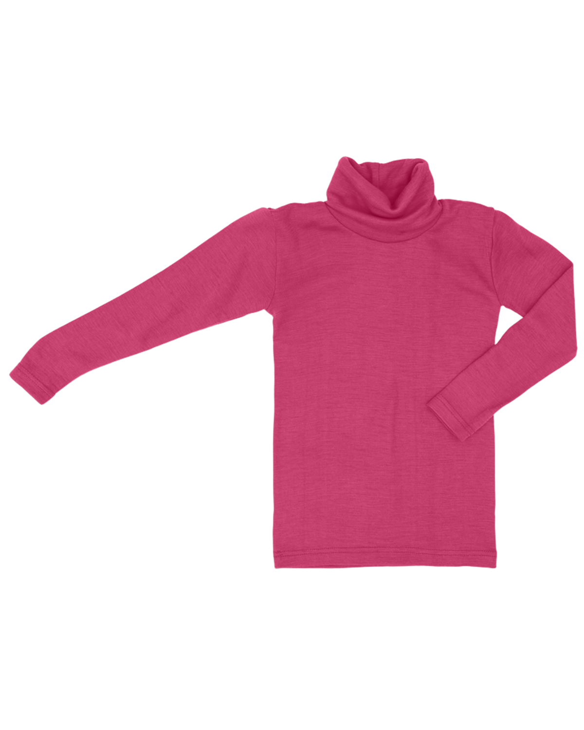Ulltrøye med Turtleneck – 70% Merino 30% Silke – Ubehandlet Ull, Bringebærrosa