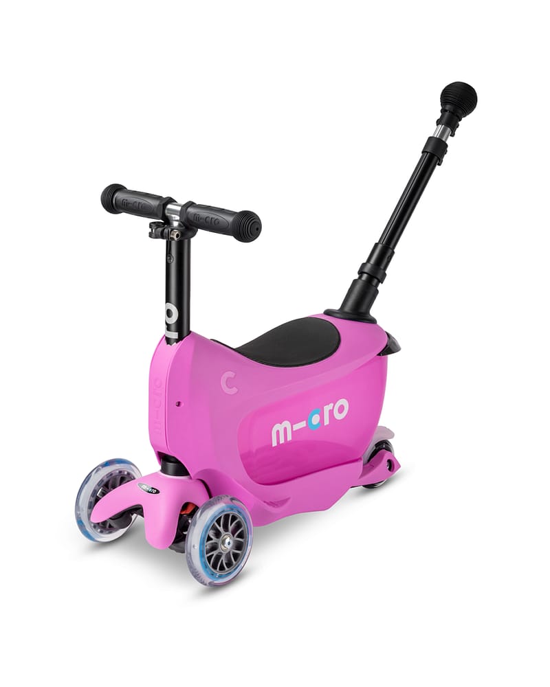 Sparkesykkel og Løpesykkel M/ Foreldrehåndtak - Micro Mini2go Deluxe Plus | 18m-5år