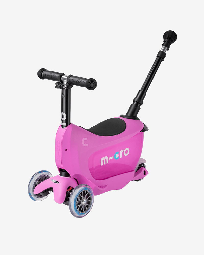 Sparkesykkel og Løpesykkel M/ Foreldrehåndtak - Micro Mini2go Deluxe Plus | 18m-5år