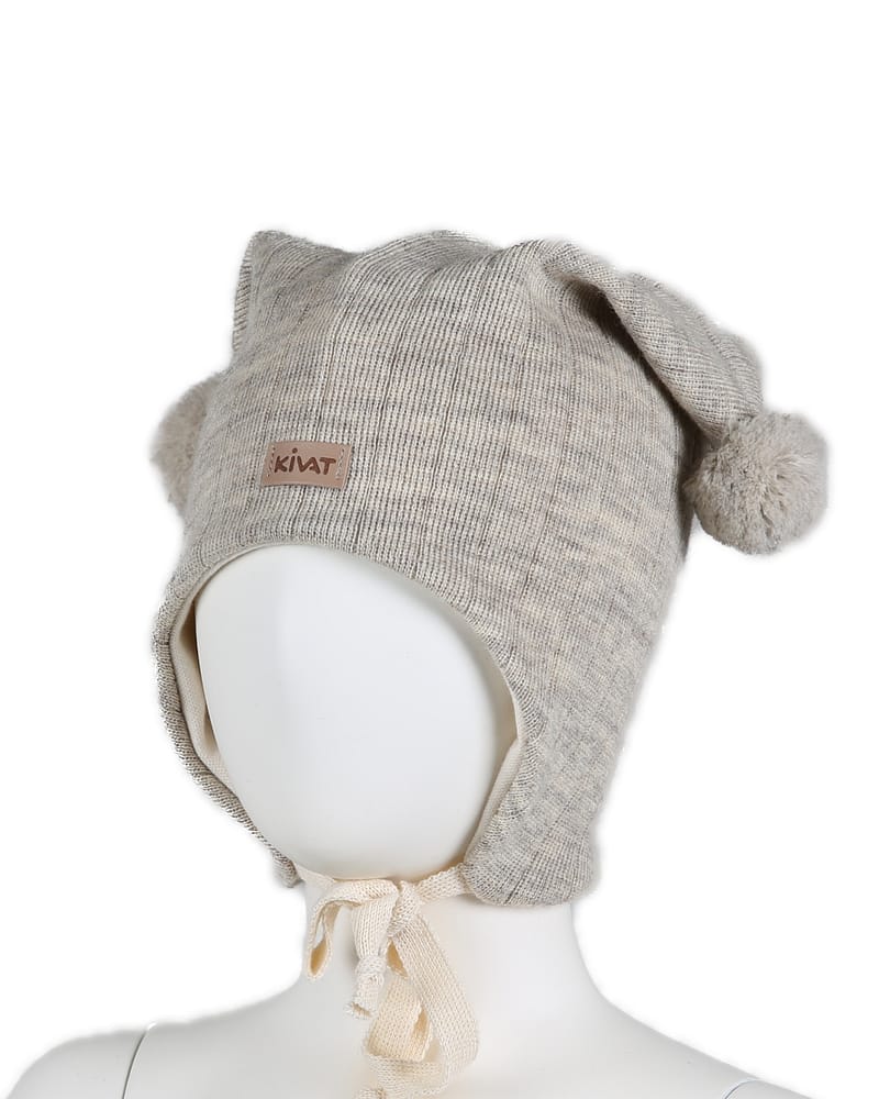 Knytelue Ull m/ Bomullsjersey fôr og Vindstopper | Ubehandlet Ull