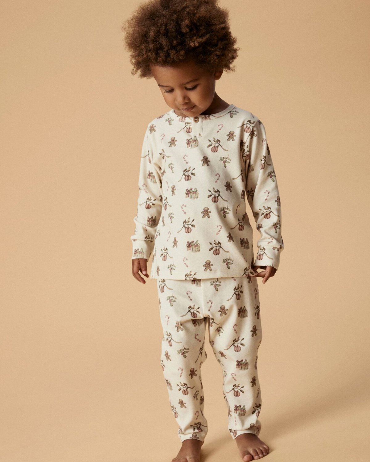Pysjamas Sett Barn – Øko TENCEL | LAYO GIT LS NIGHTSET LIL, Ecru - Turtledove