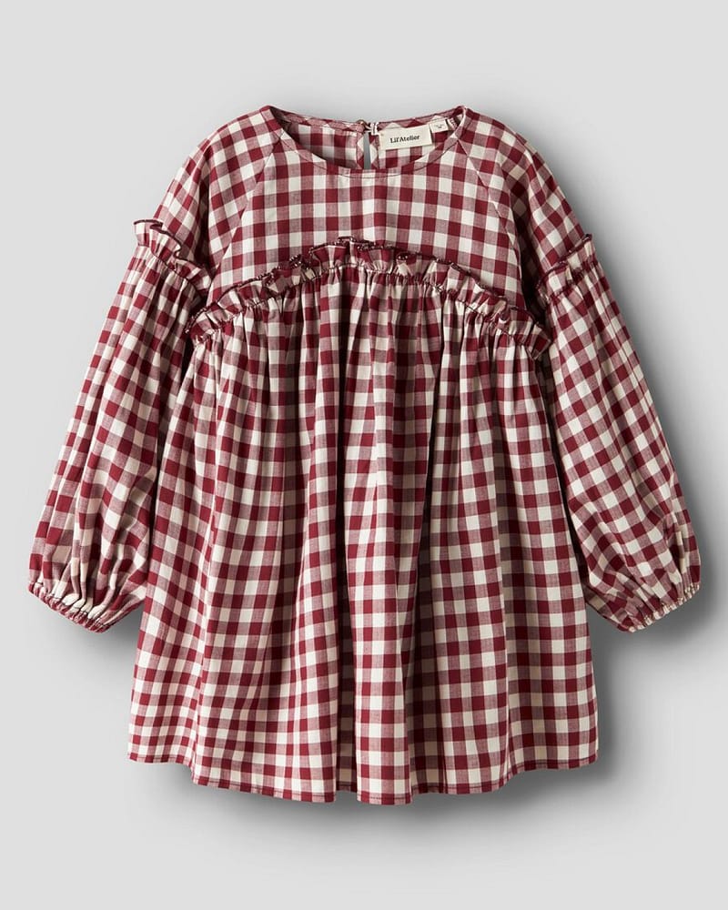 Kjole Barn M/ Volanger - Øko bomull | NMFRIO LS LOOSE DRESS LIL