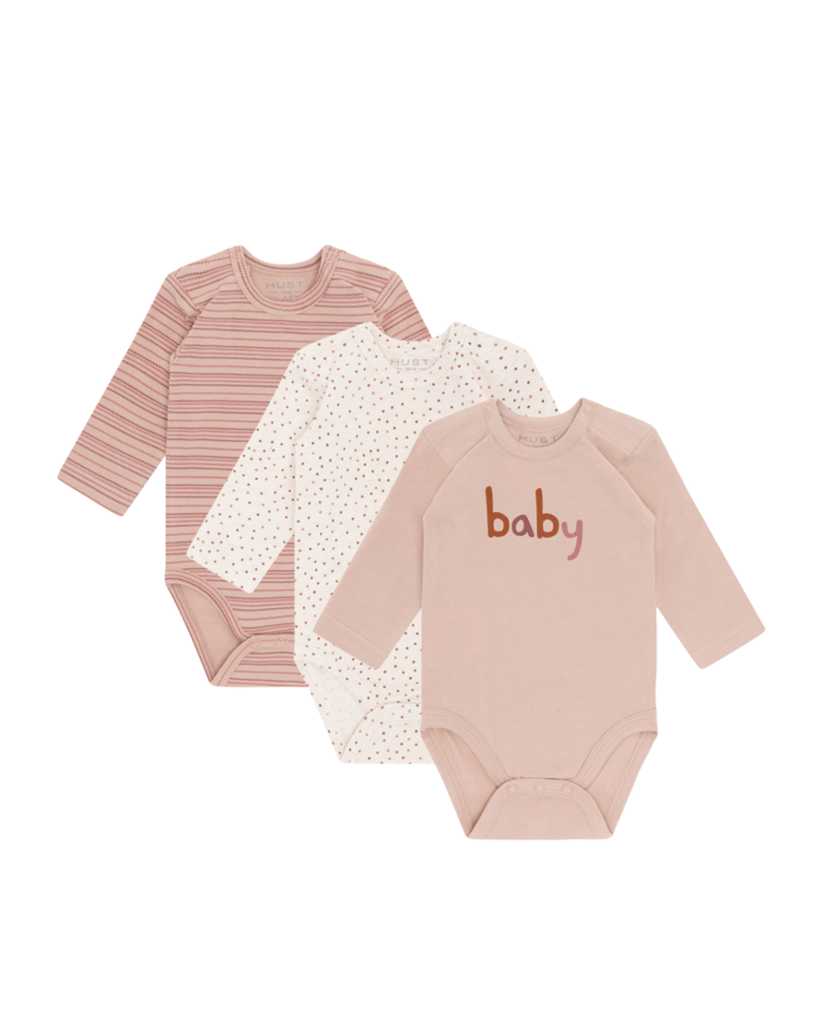 Body 3pk – 95% Bomull, Rosa - Rugby Tan