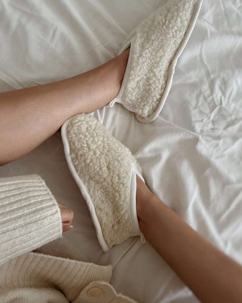 Ulltøfler Dame - Ullfleece & Skinn - 100% Merino | Mama Booties