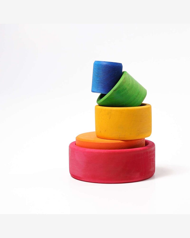 Stableskåler Regnbue 5pk - Leke i Tre | Montessori Leker