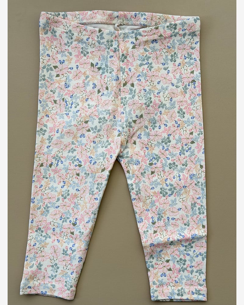 Leggings m/ Blomster Print - 100% Øko Bomull | Fio Pants