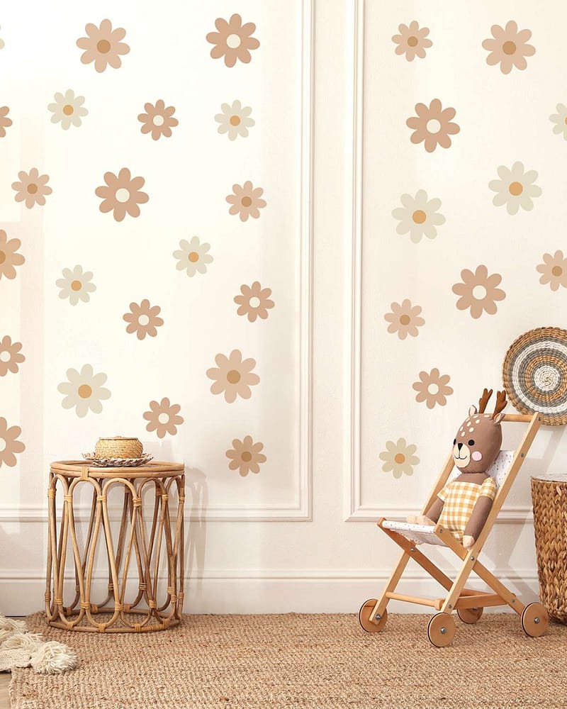 Wallstickers Blomster 44stk - ØKO Veggklistremerker Barnerom