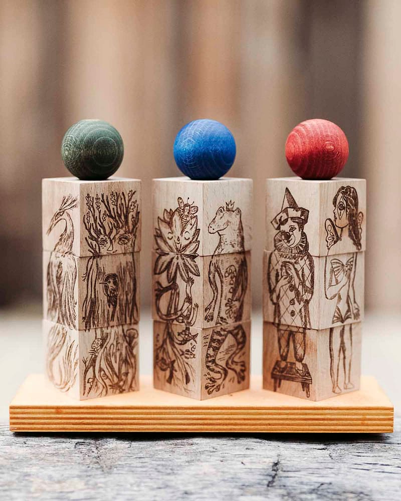 Stableleke Pusleklosser - Økologisk - Håndlaget treleke