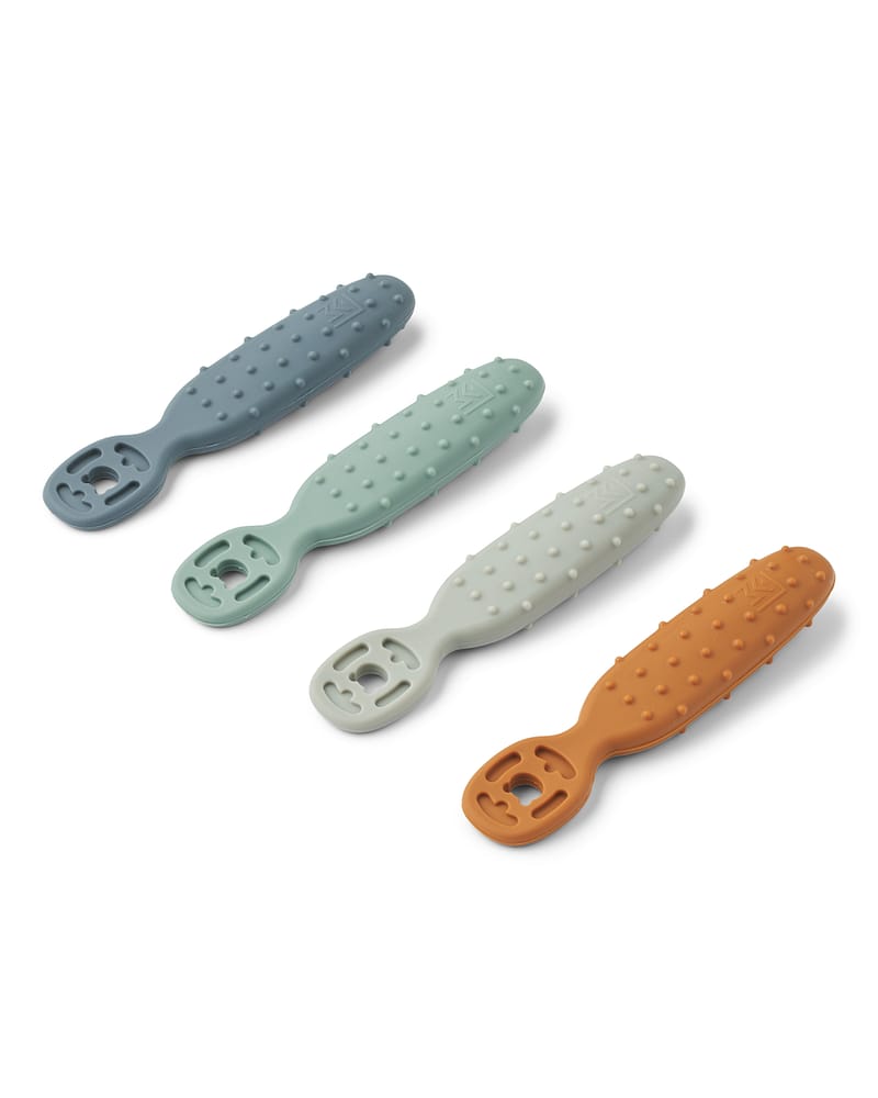 Babyskje "Lær å Spise Selv" 4pk - Silikon | Caelia Baby Learning Spoon