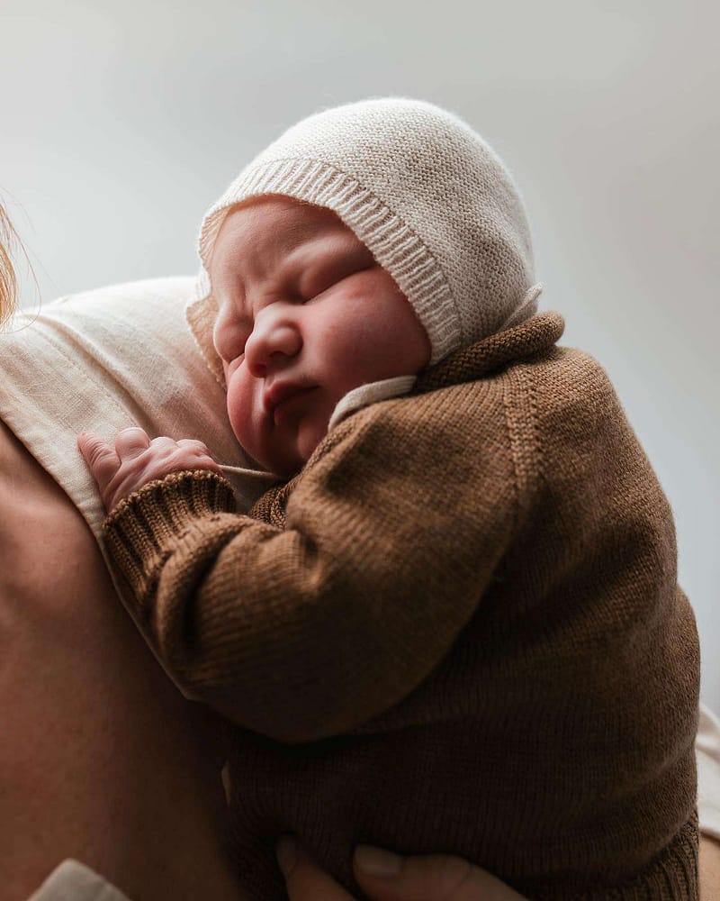 Babylue Nyfødt, 0-3mnd - 100% Merino, Ubehandlet | Bonnet Newborn, Cream