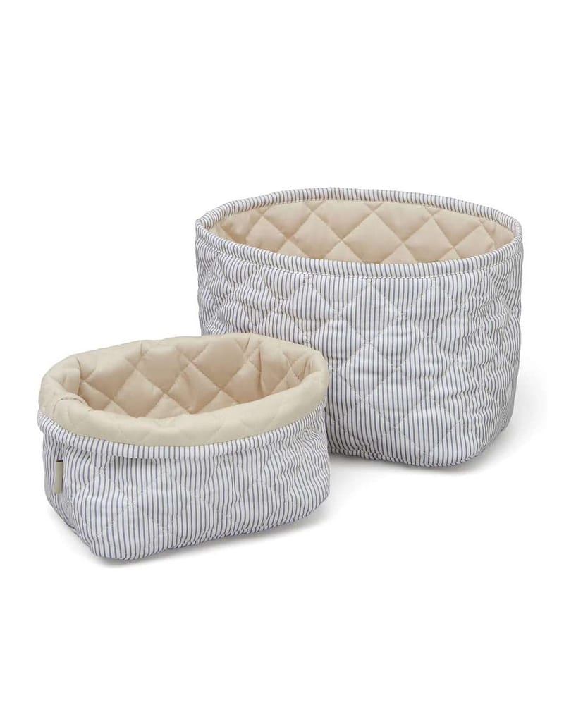 Oppbevaringskurv 2pk - Reversibel Quilt - Økologisk