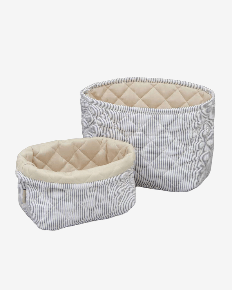Oppbevaringskurv 2pk - Reversibel Quilt - Økologisk