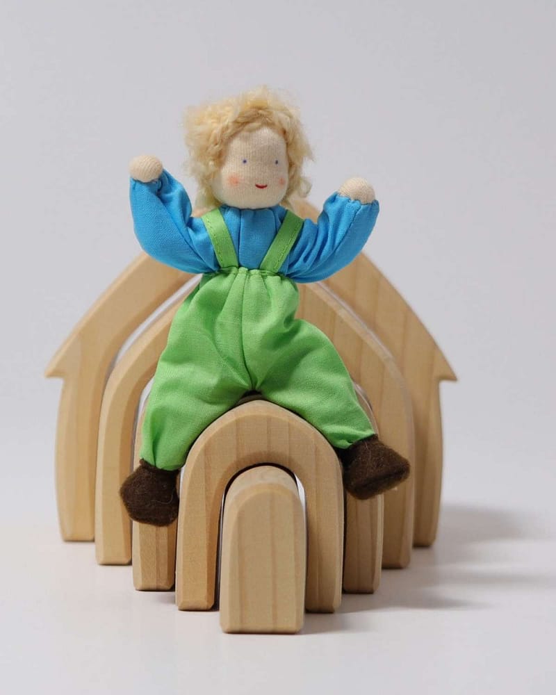 Dukke m/ fleksibel kropp - Liten 13cm - Håndlaget | Flexible Doll