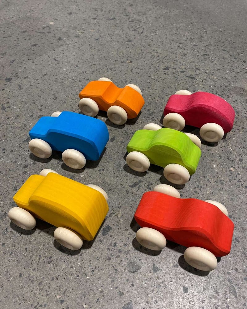 Lekebil i tre - Håndlaget Treleke - 10cm