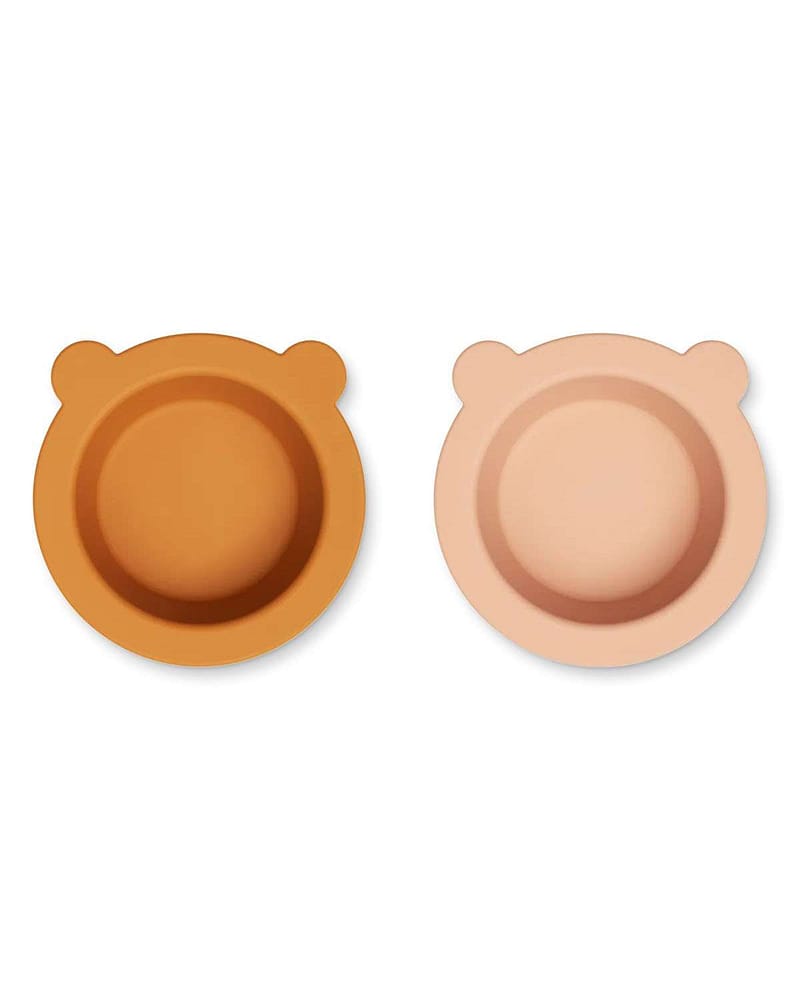 2pk Skål med Sugekopp - Silikon - Peony