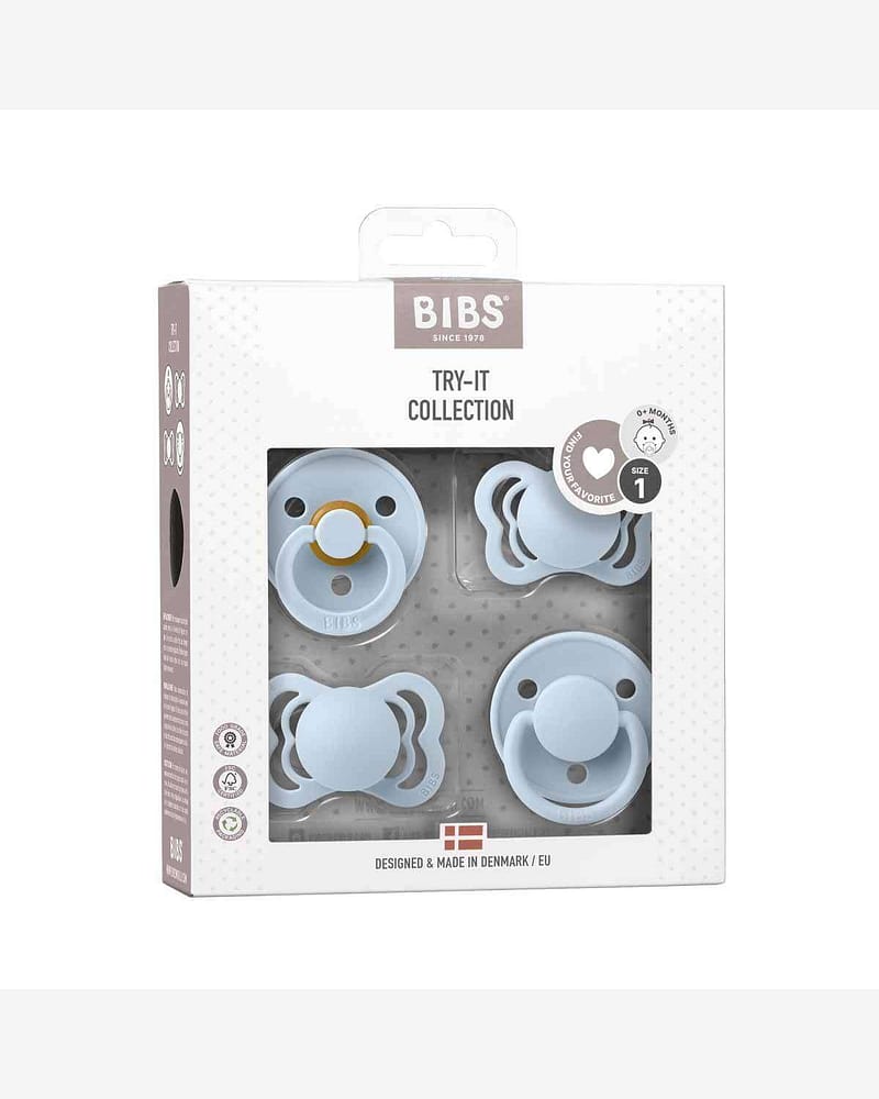 BIBS Try-it-Collection - Smokkepakke 4stk, Naturgummi | 0-6 mnd