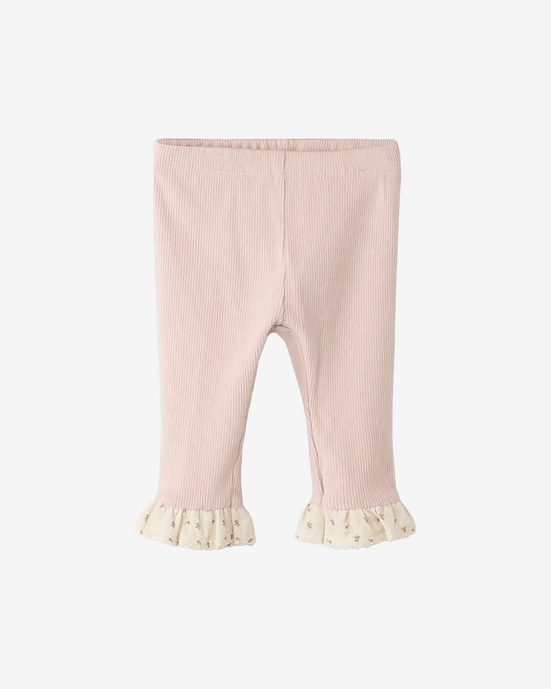 Leggings Baby m/ Volangdetaljer - Øko Bomull | NBFTRINE SLIM LEGGING LIL