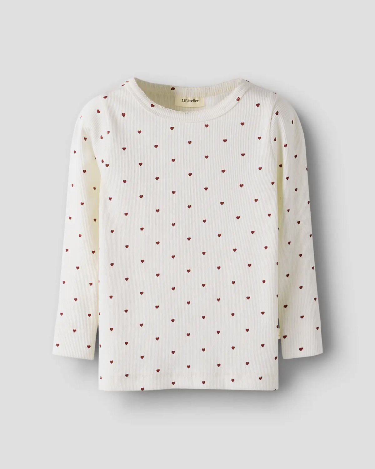 Trøye Langermet M/ Print Barn – Øko TENCEL | NMFGAGO LS SLIM TOP LIL NOOS, Hvit - Coconut Milk