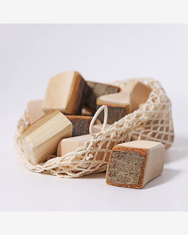 Treklosser med bark, Store 15stk - Barn 0år+ | Natural Blocks