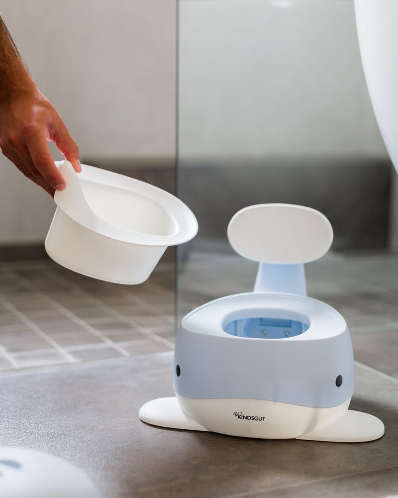 Pottestol Hval m/ Høy Ryggstøtte - Sklisikker og Enkel å Rengjøre