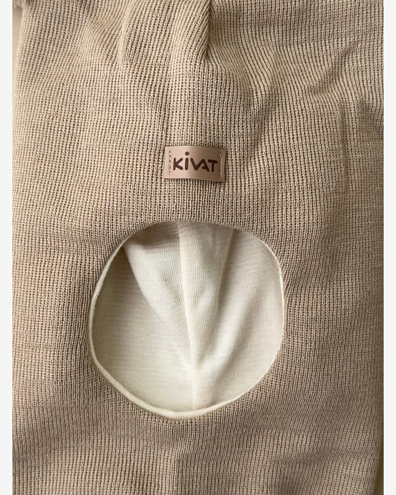 Balaclava Ull m/ Bomullsjersey fôr og Vindstopper | Ubehandlet Ull