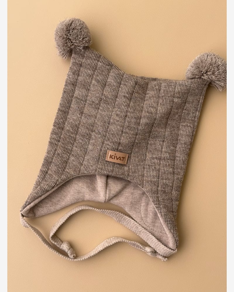 Knytelue Ull m/ Bomullsjersey fôr og Vindstopper | Ubehandlet Ull