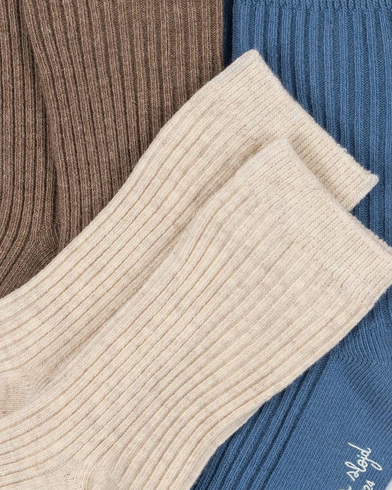 Sokker 3pk m/ forsterket fotsåle - Bomull Mix | Rib Socks