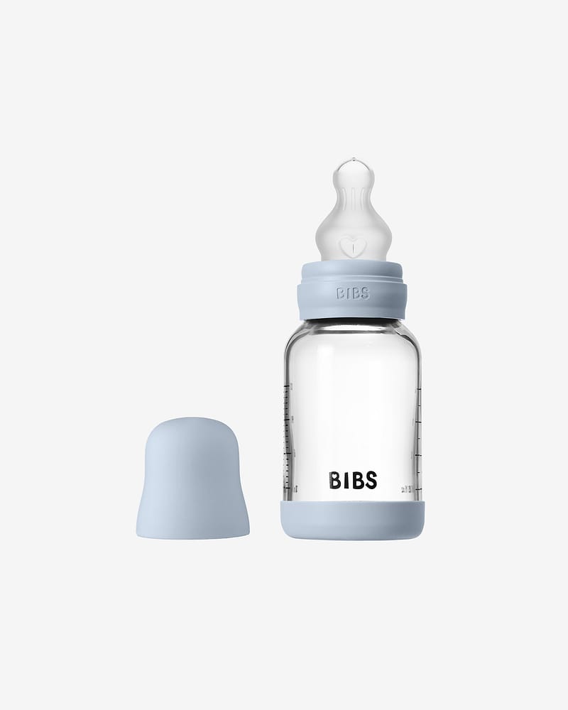 BIBS Tåteflaske i Glass M/ Silikon Sutt - Silikonbunn | Komplett Sett