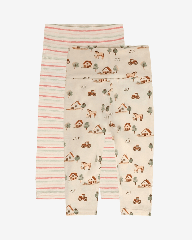 Leggings Baby m/ dobbelt liv 2pk - Bomull, Elastan | HCLuca