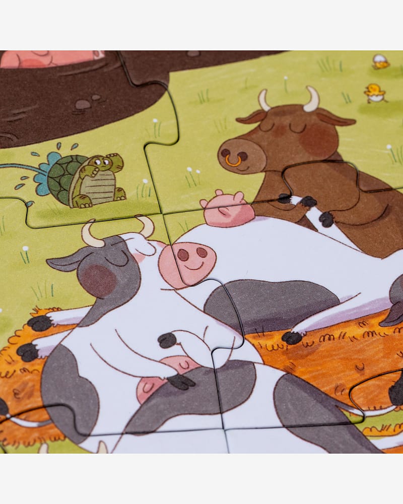 CHECK PRISE. Puslespill og "Hvor er..."-spill - 2i1 Puslespill Barn 3år+ | Farmtastic