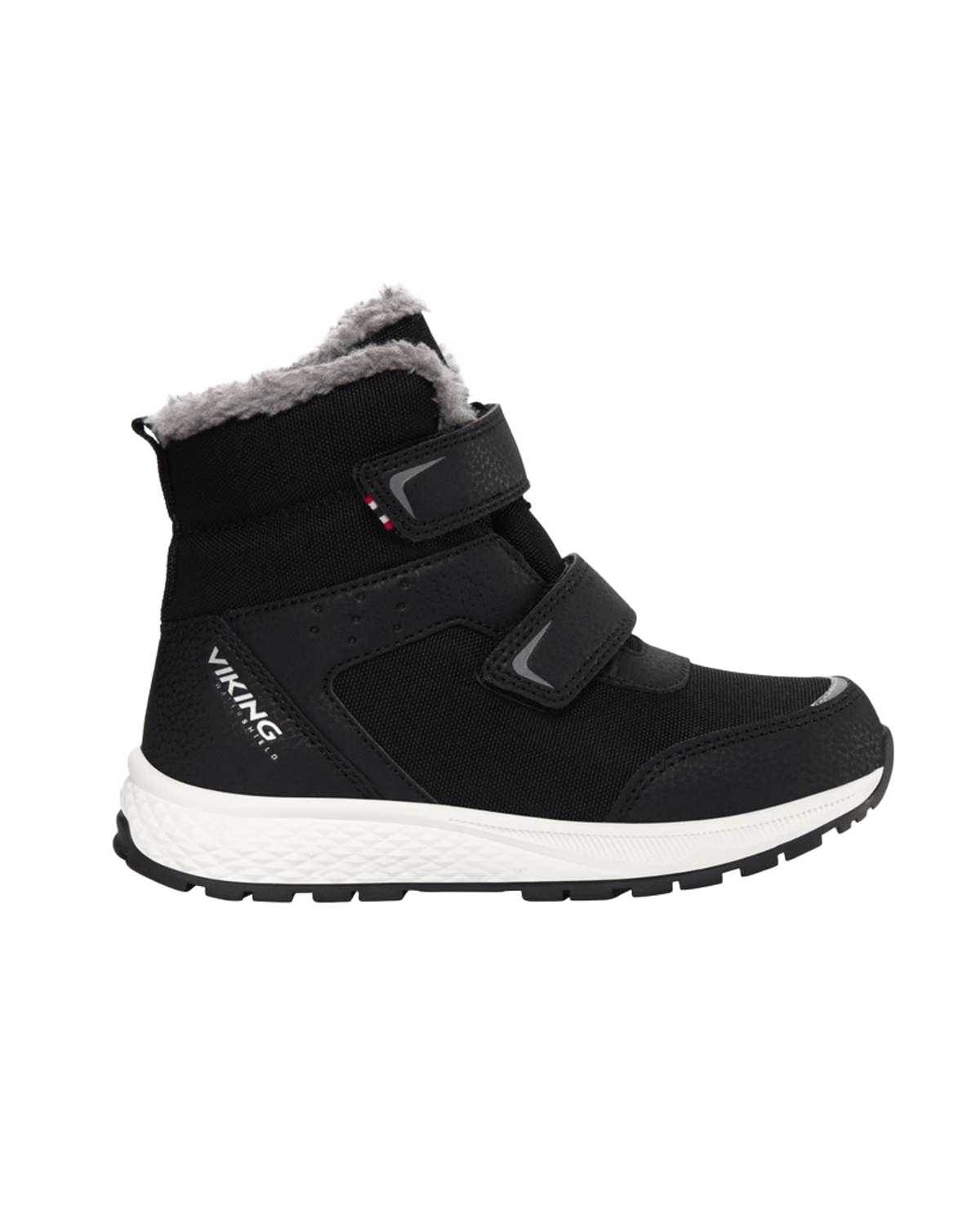 Viking Vintersko Barn – Vanntett, Mellomhøy Sko | Viking Equip Warm WP 2V, Svart - Black/Grey