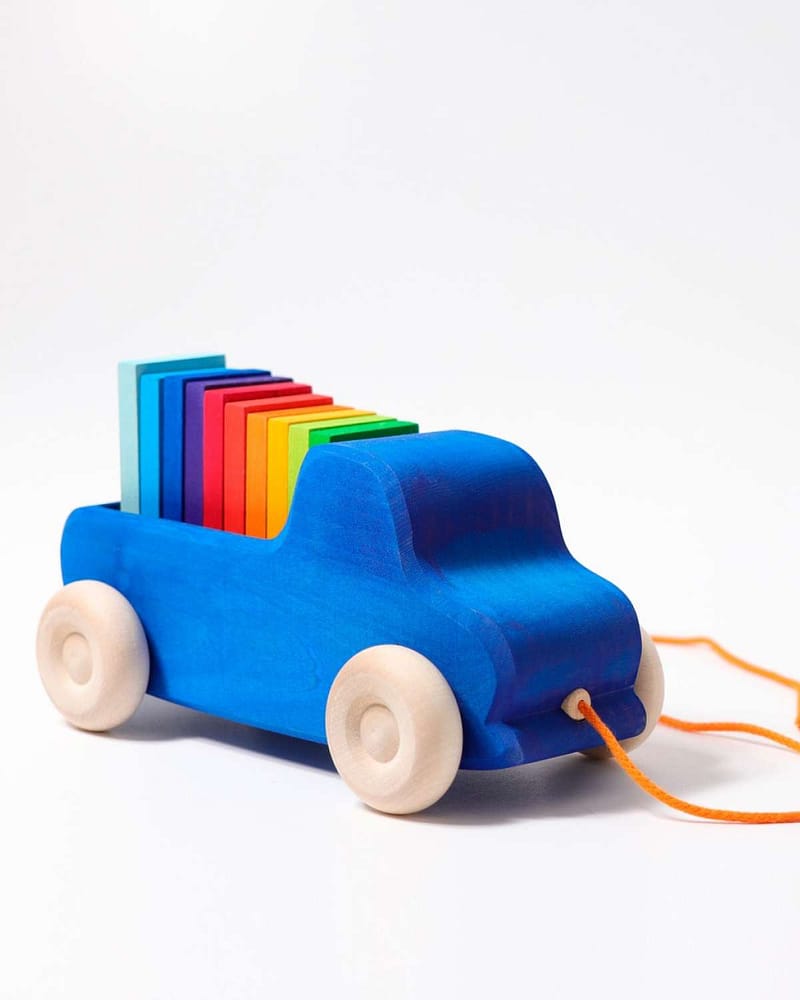 Lekebil Draleke m/ Klosser - Stor, 22 cm | Pull Along Truck