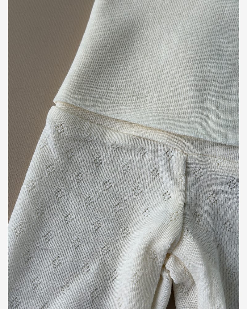 Ullbukse m/ dobbelt liv - 100% Merino, Pointelle | Ullongs