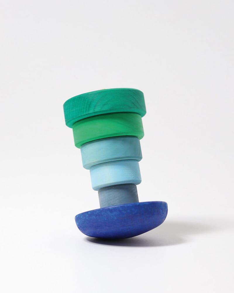 Stabletårn i Tre M/ Balansebrett - 13 cm | Wobbly Stacking Tower